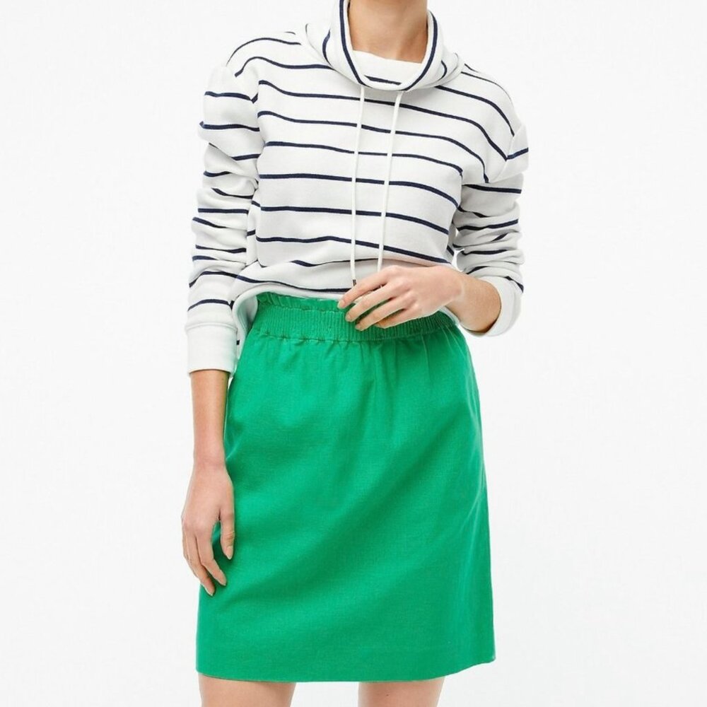 J. CREW Women's NEW Linen Blend Pull-On City Skirt "Modern Clover" | Size‎ 12